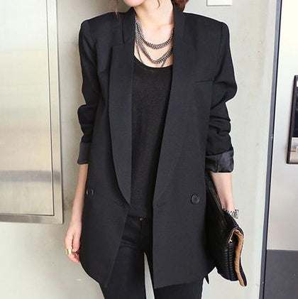 Solid Asymmetrical Long Blazer