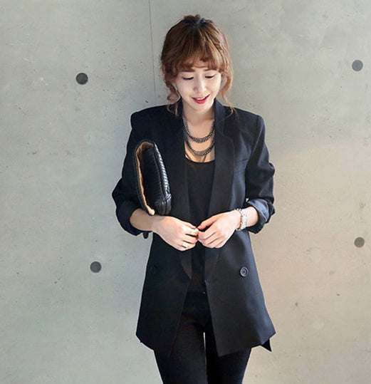 Solid Asymmetrical Long Blazer