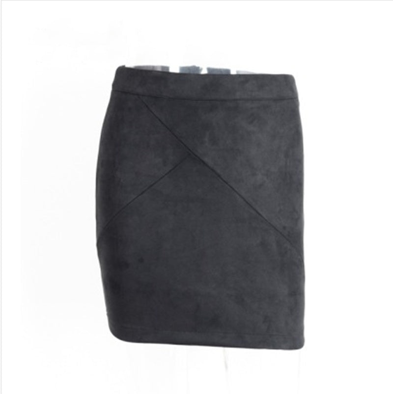 Leather Suede Pencil Skirt