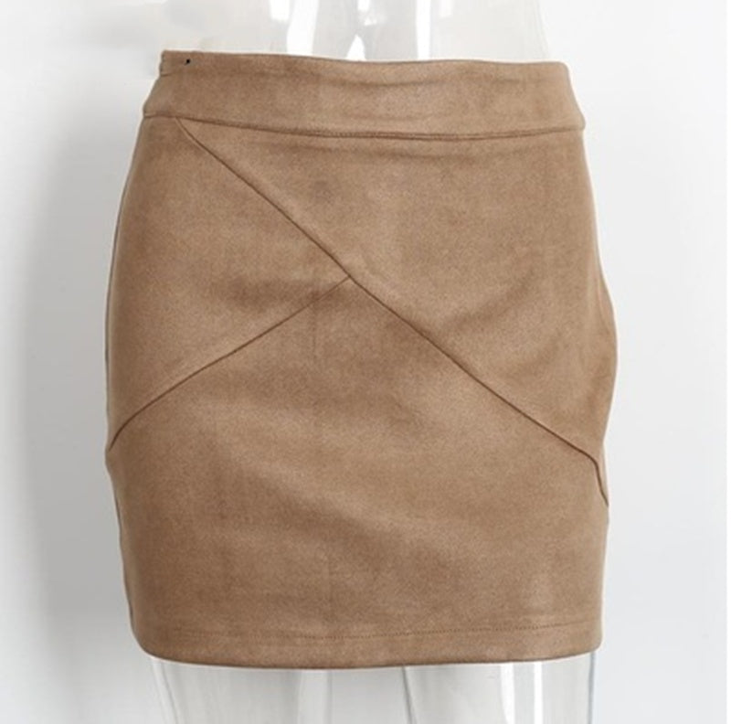 Leather Suede Pencil Skirt