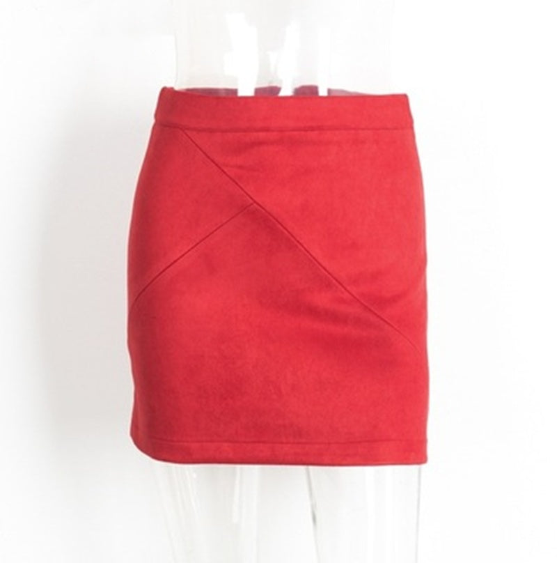 Leather Suede Pencil Skirt