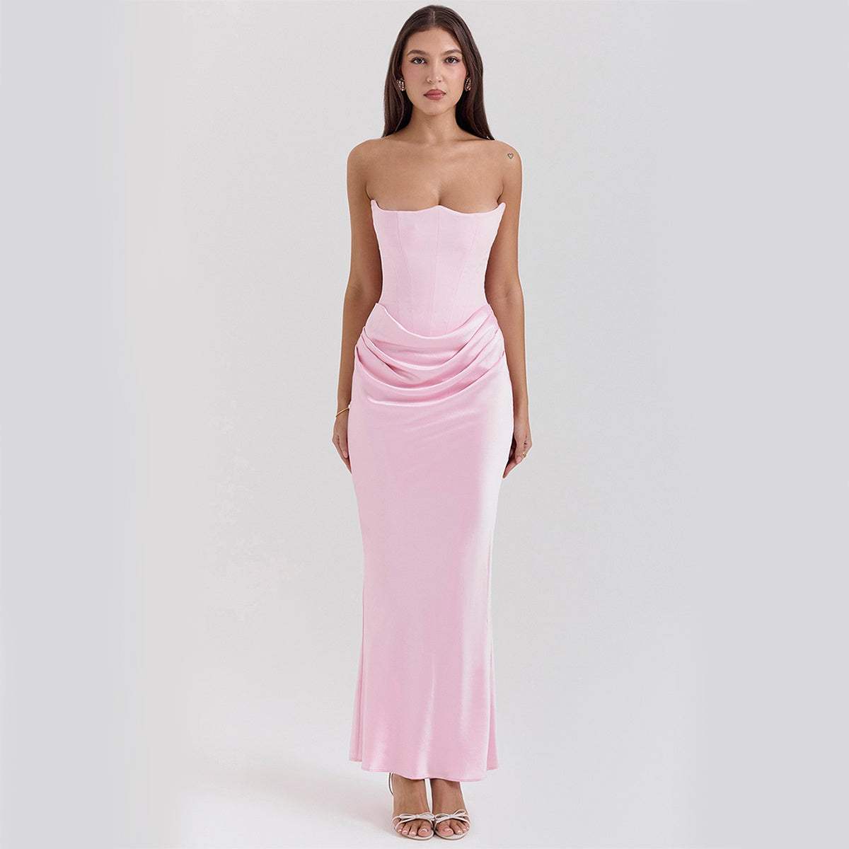 Strapless Backless Maxi Dress