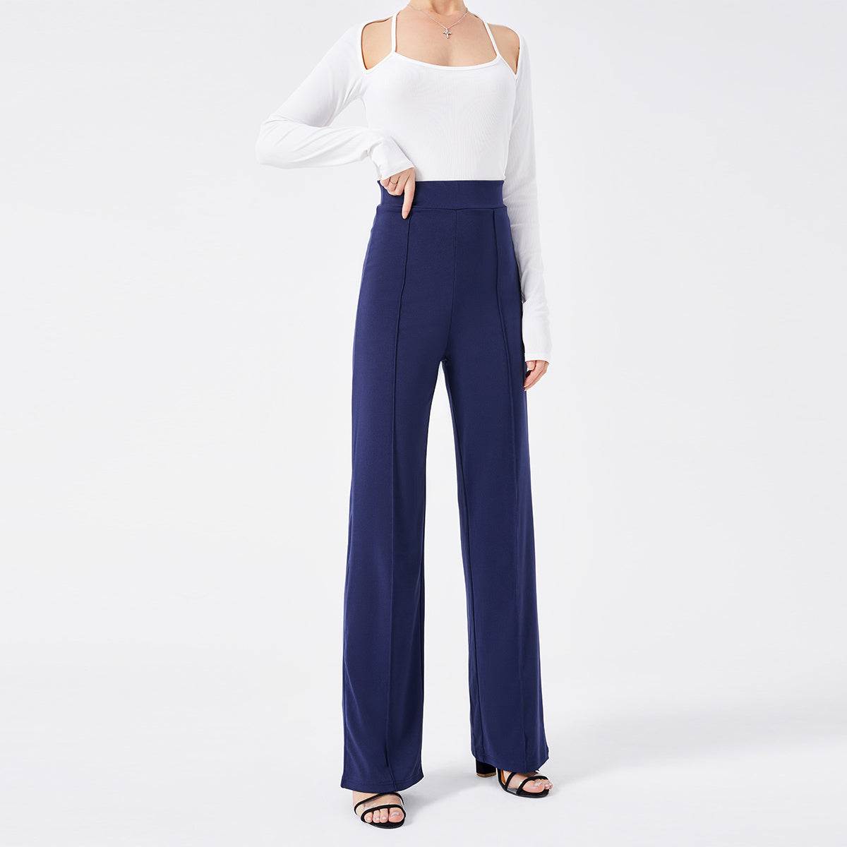 High-Waisted Slim Fit Bell Bottom Pants