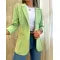 Women's Solid Color Minimalist Long Sleeve Blazer Collar Coat