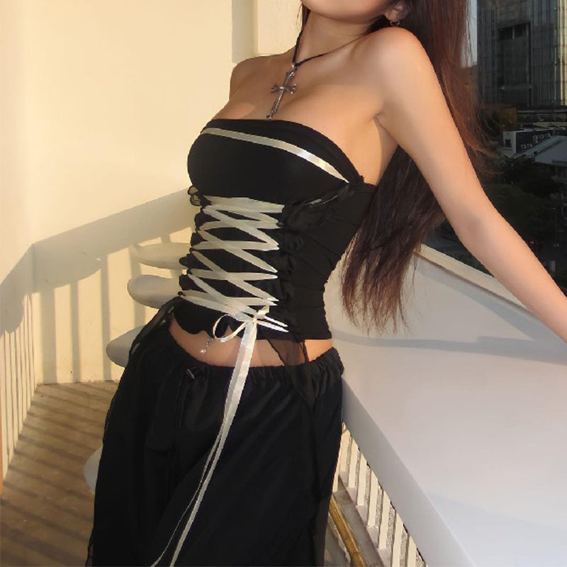 Sexy Lace-up Tube Top