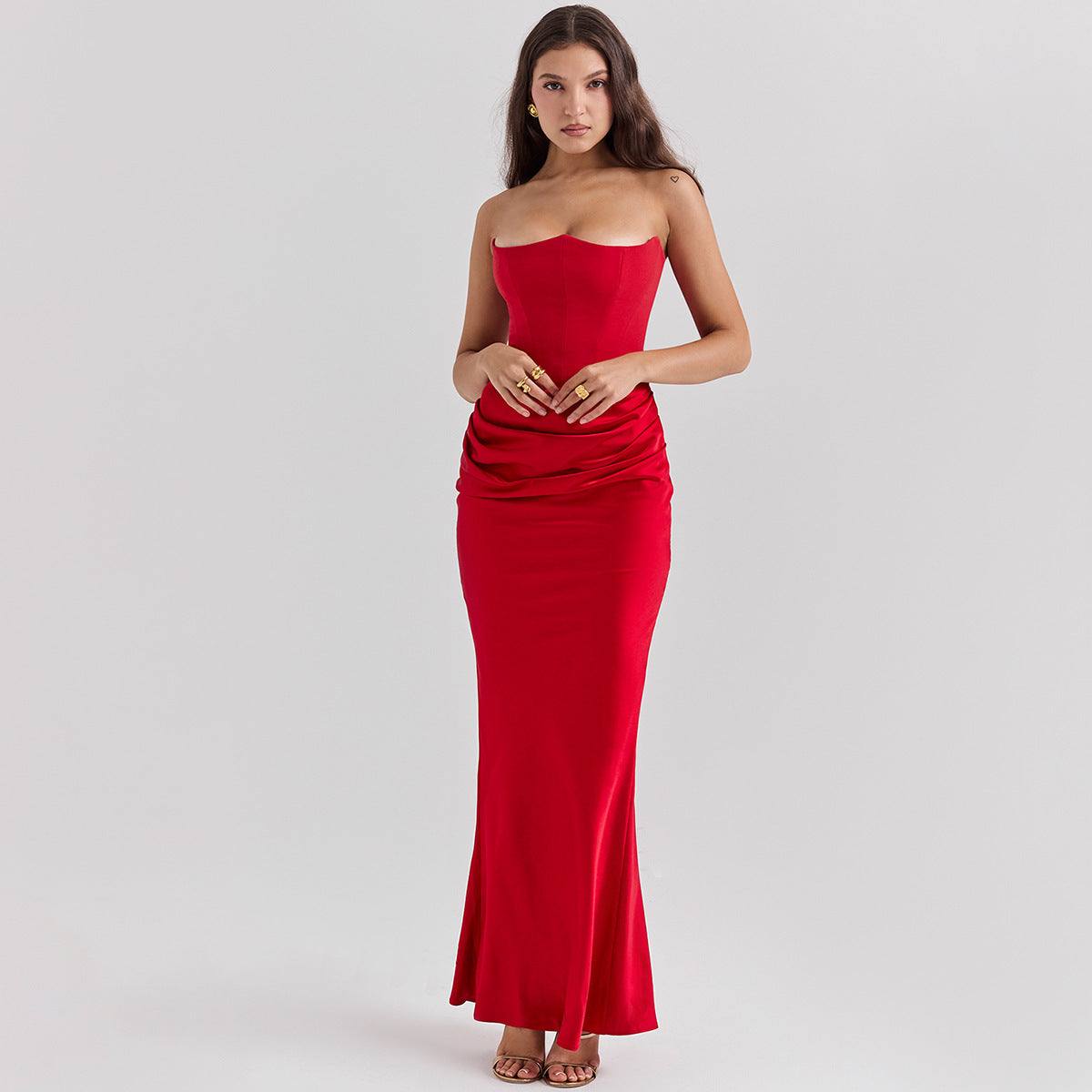 Strapless Backless Maxi Dress