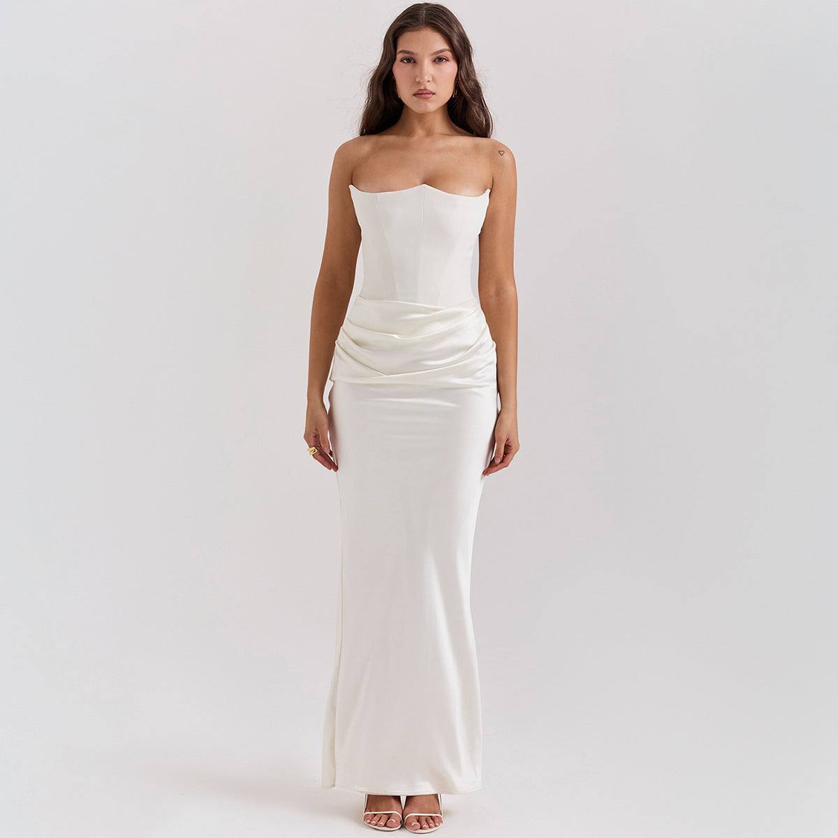 Strapless Backless Maxi Dress
