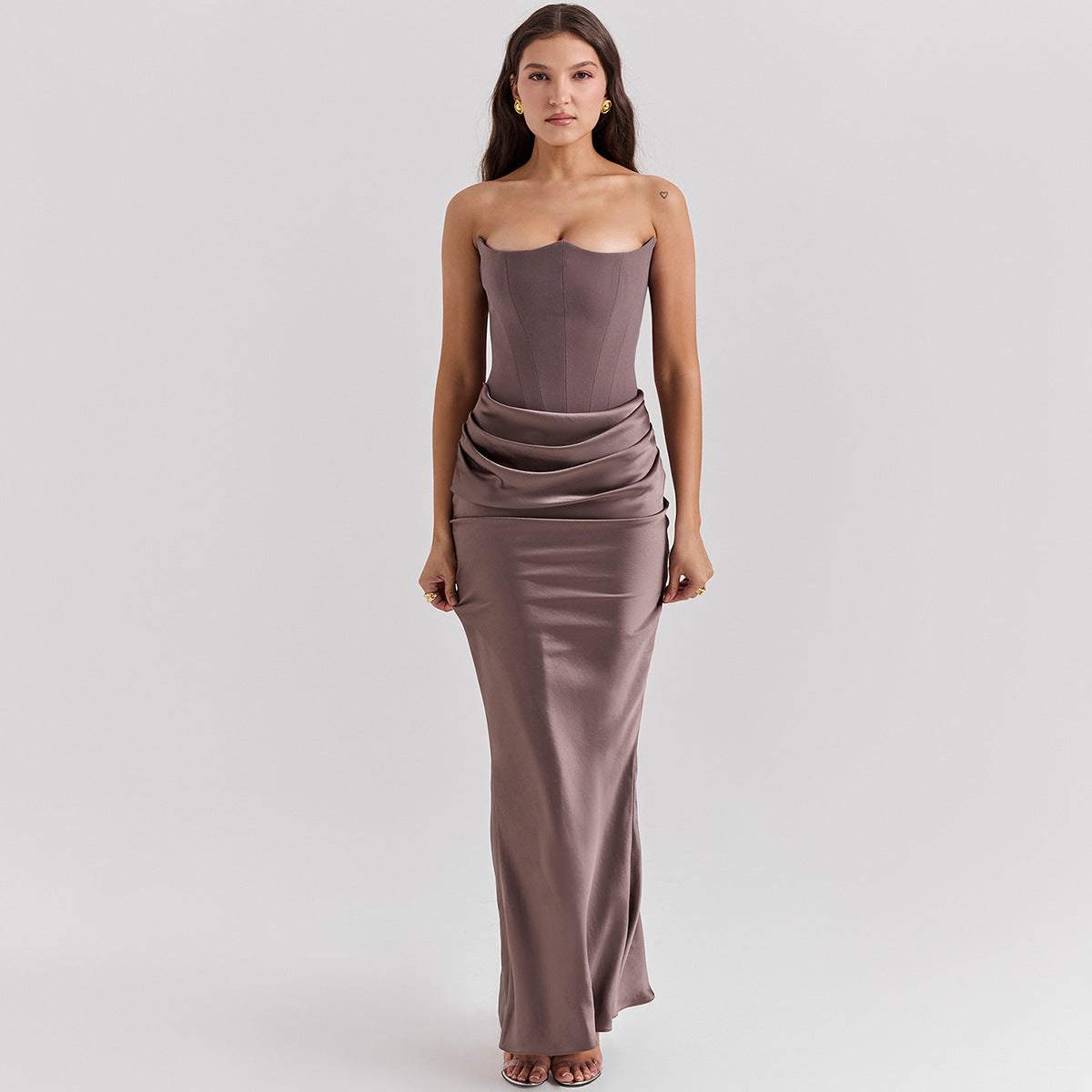 Strapless Backless Maxi Dress