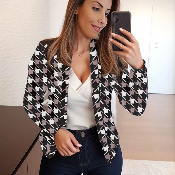 Women's Casual Printed Small Suit Jacket