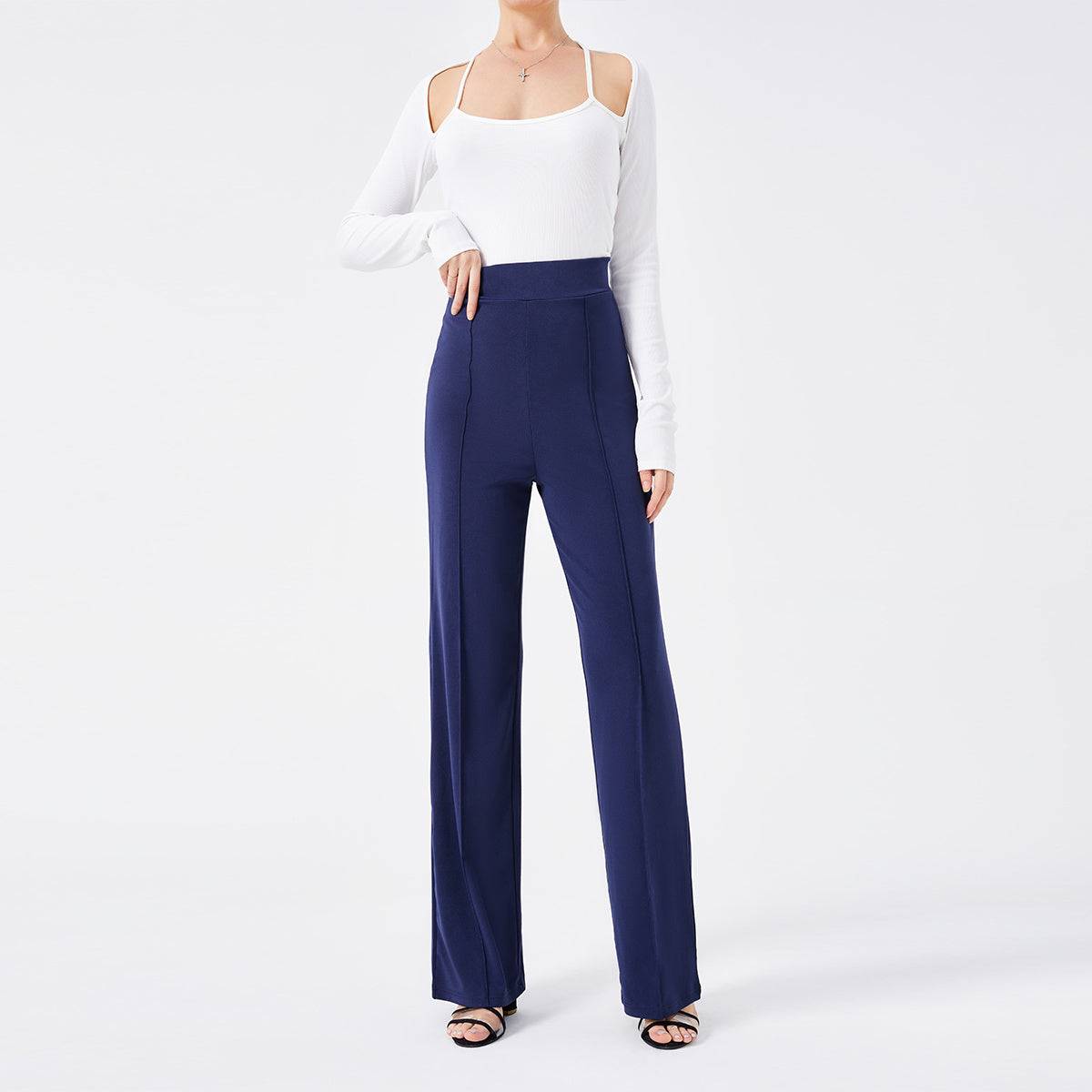 High-Waisted Slim Fit Bell Bottom Pants