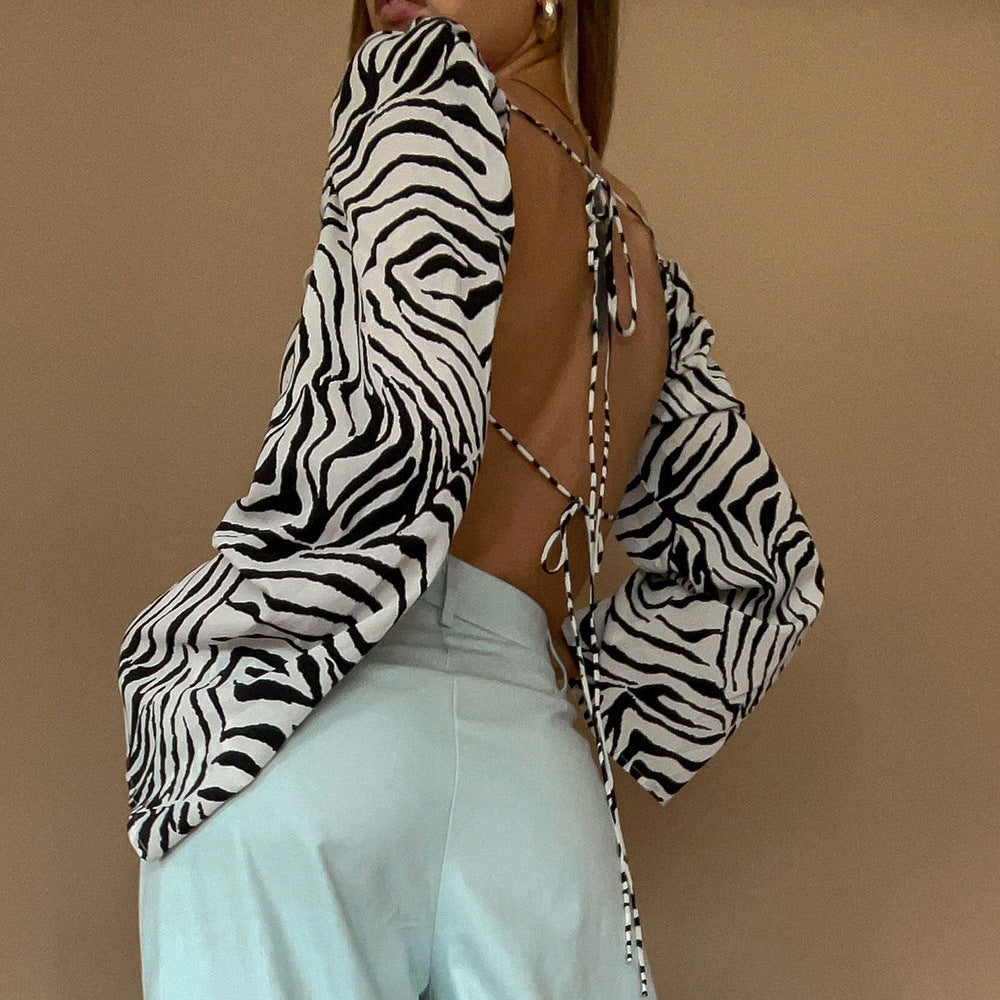 Strap Wrap Chest Blouse