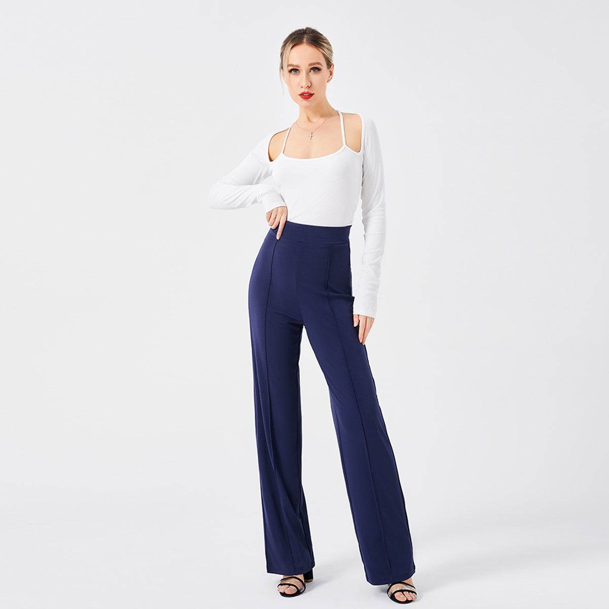 High-Waisted Slim Fit Bell Bottom Pants