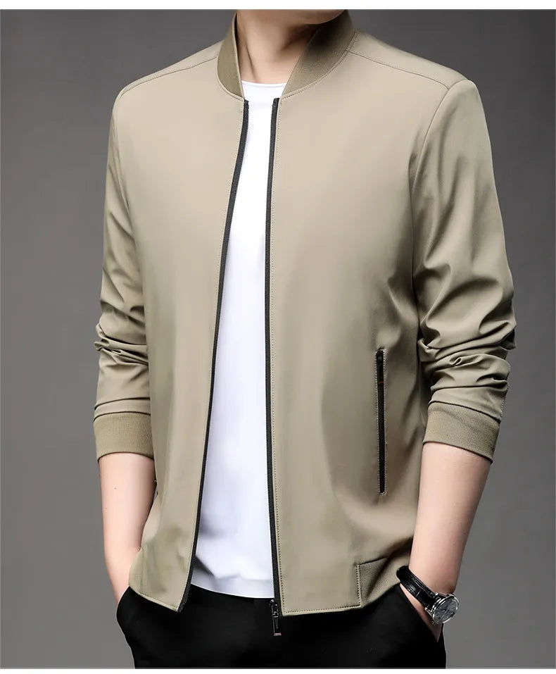 Men’s Baseball Uniform Style Jacket – Business Casual Bomber Blazer
