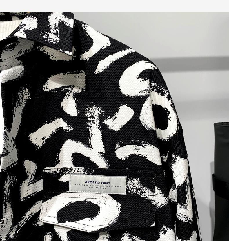 Irregular Circle Pattern Long-Sleeved Shirt