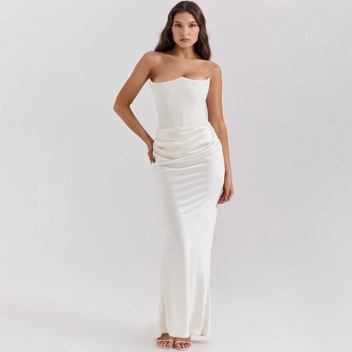 Strapless Backless Maxi Dress
