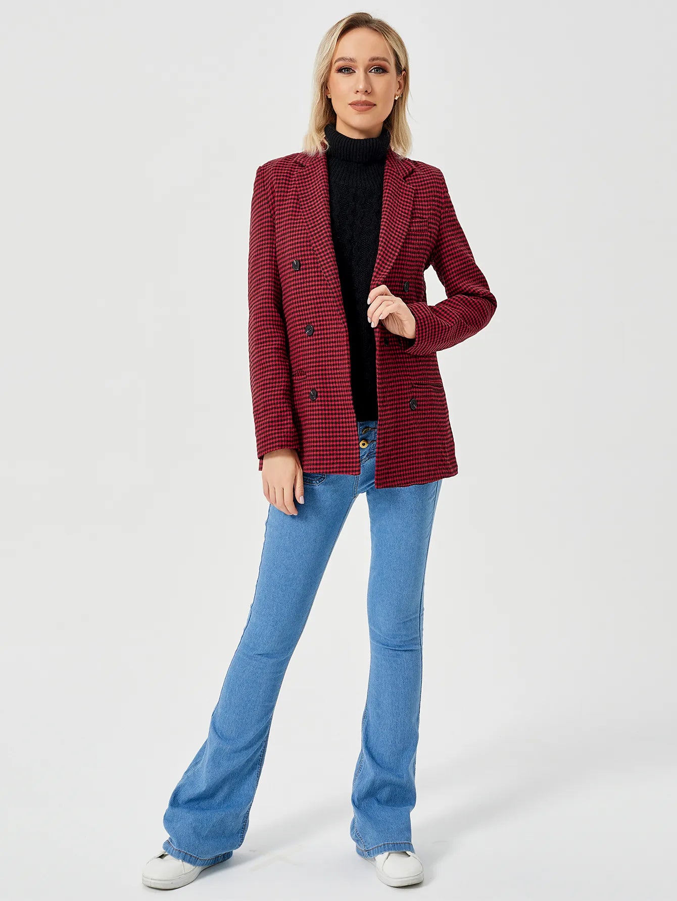Women's Casual Long Sleeve Lapel Blazer – Office & Workwear Essential