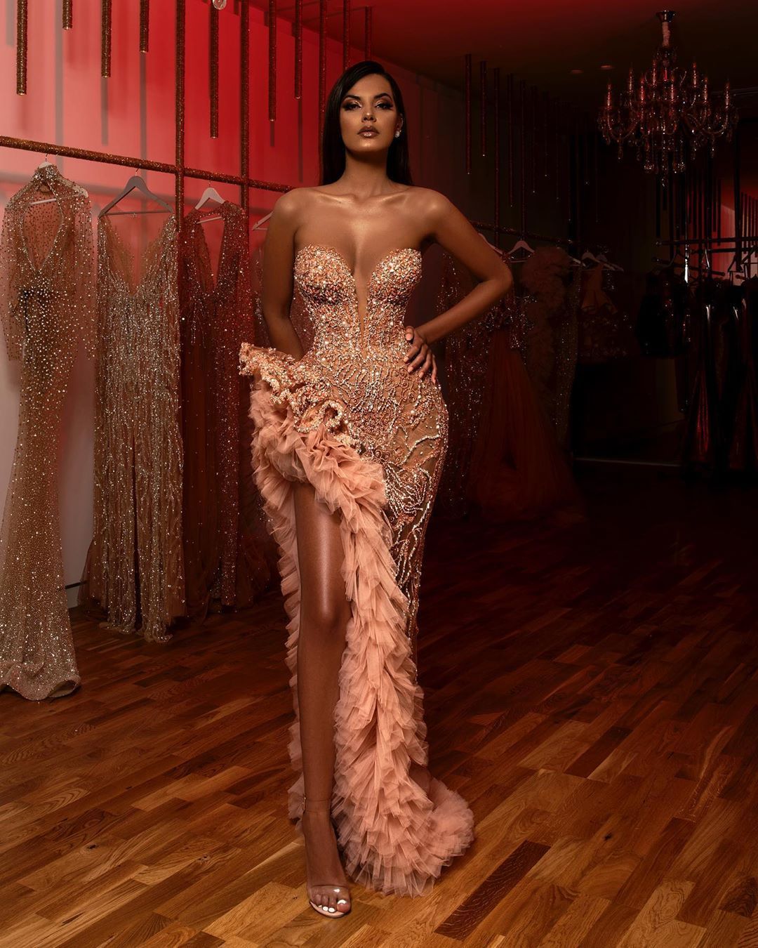 Sexy Sequined Tube Top Dress
