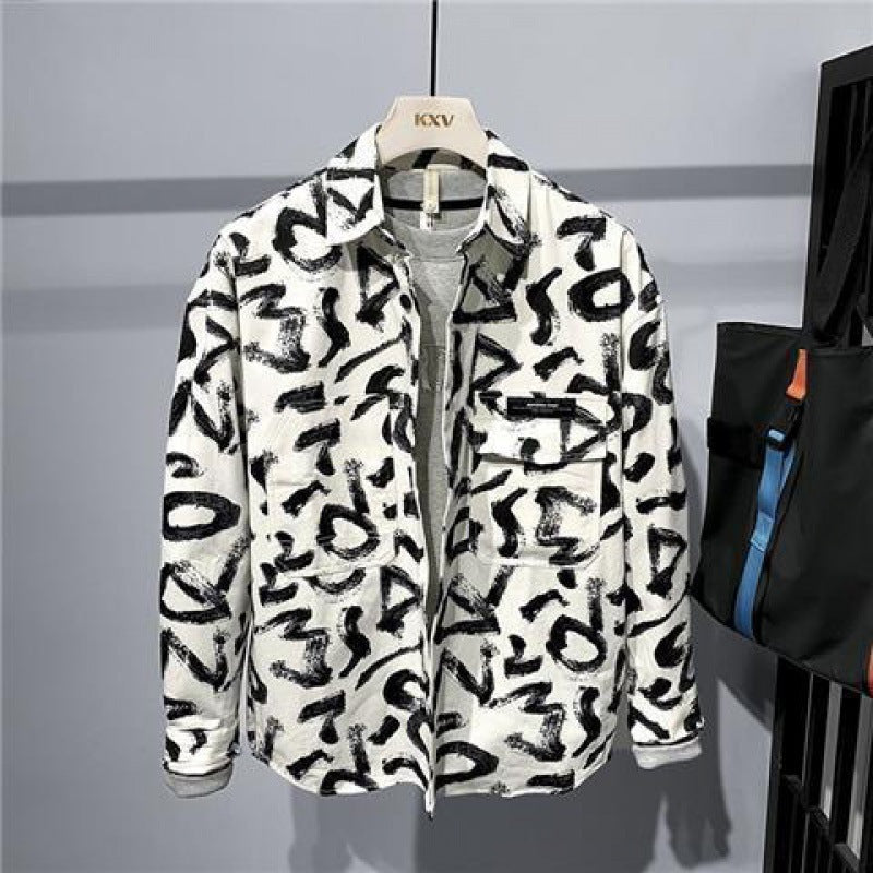 Irregular Circle Pattern Long-Sleeved Shirt