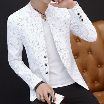 Men's Fall Fashion Printed Casual Blazer – Slim Fit Long Sleeve Suit Jacket