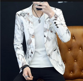 Men's Fall Fashion Printed Casual Blazer – Slim Fit Long Sleeve Suit Jacket