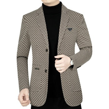 Men's Fall Fashion Printed Casual Blazer – Slim Fit Long Sleeve Suit Jacket