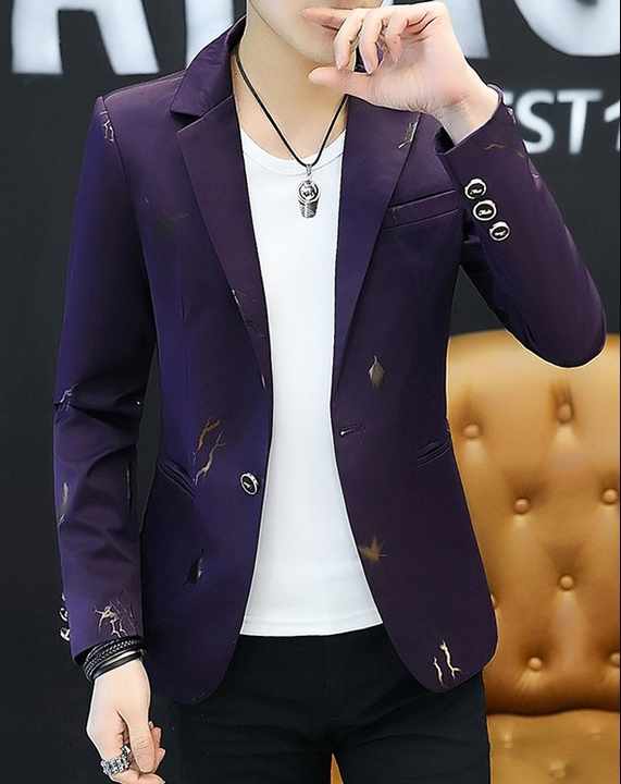 Men's Fall Fashion Printed Casual Blazer – Slim Fit Long Sleeve Suit Jacket
