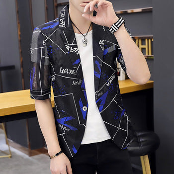 Men's Fall Fashion Printed Casual Blazer – Slim Fit Long Sleeve Suit Jacket
