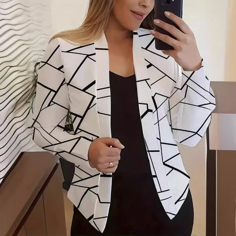 Women's Casual Printed Small Suit Jacket