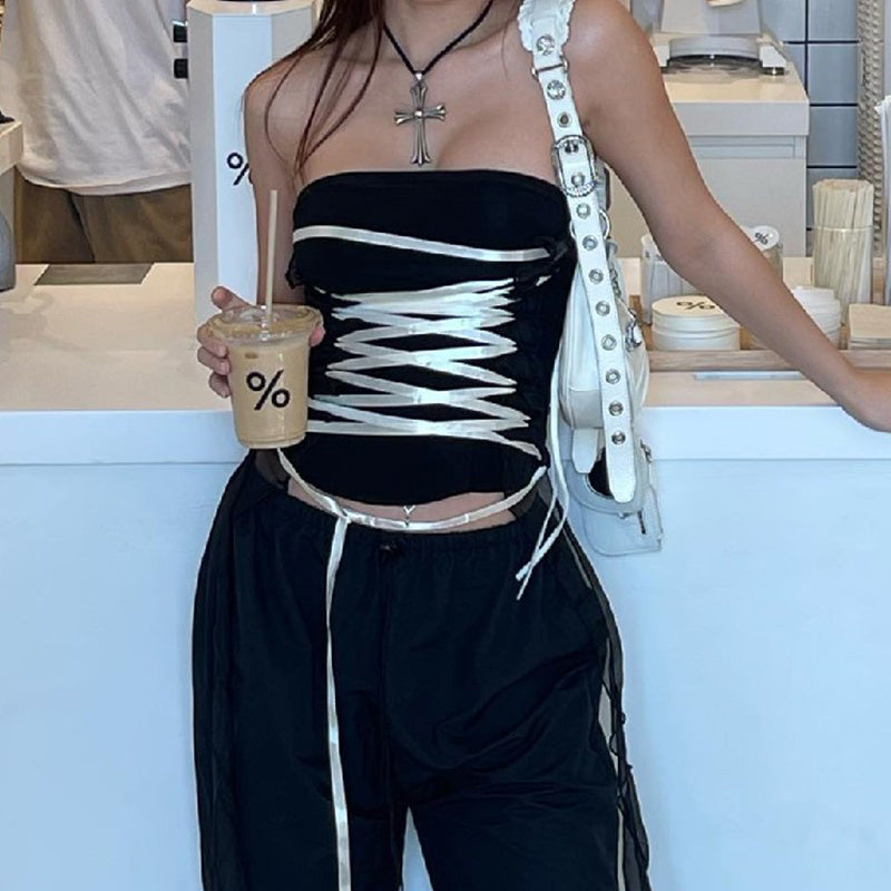 Sexy Lace-up Tube Top