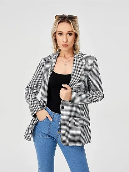 Women's Casual Long Sleeve Lapel Blazer – Office & Workwear Essential