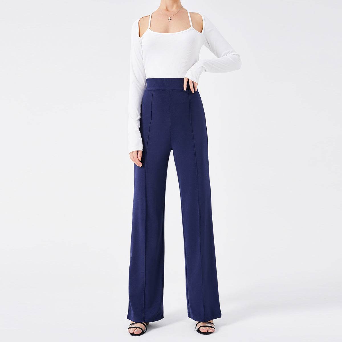 High-Waisted Slim Fit Bell Bottom Pants