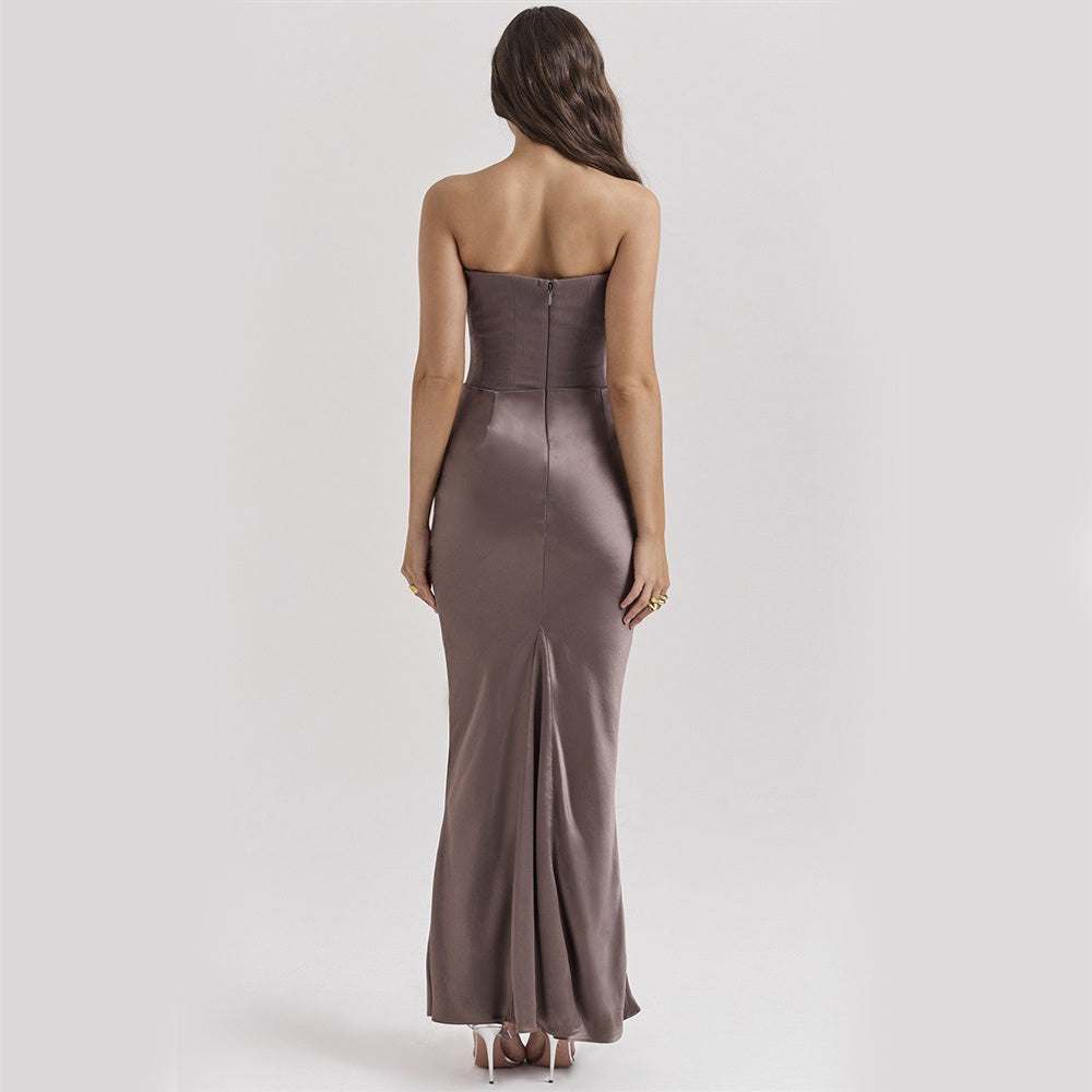 Strapless Backless Maxi Dress