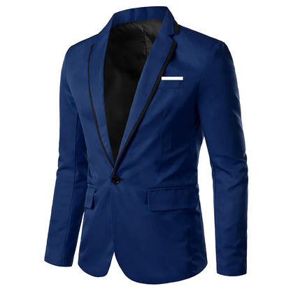 Men’s Multicolor Slim Fit One-Button Suit – Bold Lapel Blazer for Fashion Forward Looks
