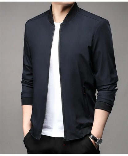 Men’s Baseball Uniform Style Jacket – Business Casual Bomber Blazer