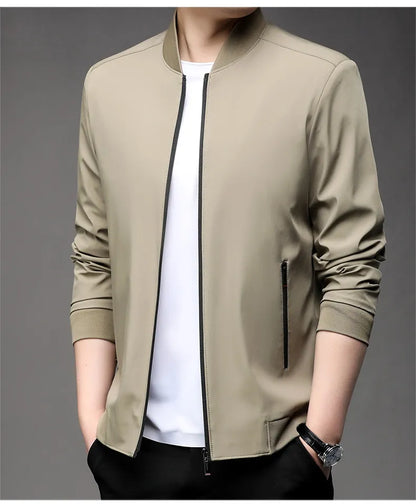 Men’s Baseball Uniform Style Jacket – Business Casual Bomber Blazer