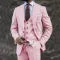 Men’s Pink Three-Piece Suit – European & American Business Casual Blazer Set