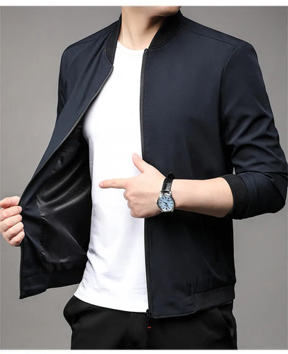 Men’s Baseball Uniform Style Jacket – Business Casual Bomber Blazer