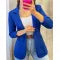 Women's Solid Color Minimalist Long Sleeve Blazer Collar Coat