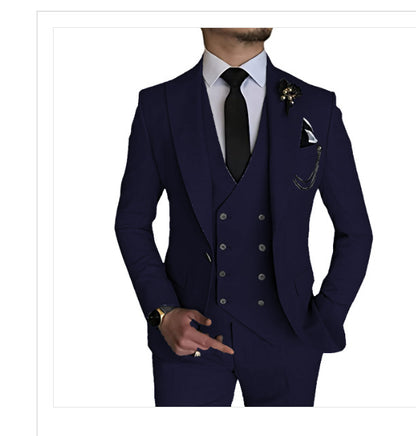 Men’s High-Quality Italian 3-Piece Slim Fit Tuxedo Suit – Blazer, Vest & Dress Pants for Groomsmen & Weddings
