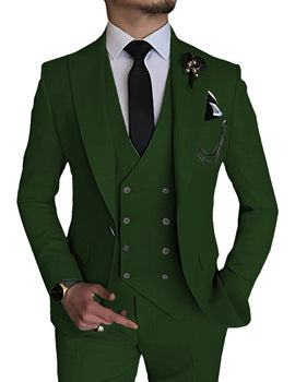 Men’s High-Quality Italian 3-Piece Slim Fit Tuxedo Suit – Blazer, Vest & Dress Pants for Groomsmen & Weddings