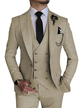 Men’s High-Quality Italian 3-Piece Slim Fit Tuxedo Suit – Blazer, Vest & Dress Pants for Groomsmen & Weddings