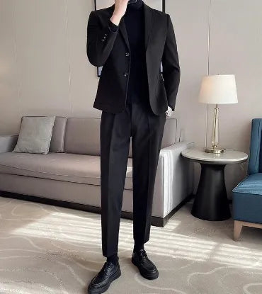 Men's Woolen Blazer Coat – Thick Leisure Wool Suit Jacket