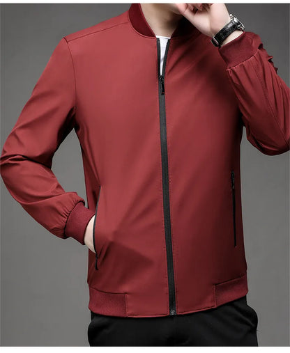 Men’s Baseball Uniform Style Jacket – Business Casual Bomber Blazer