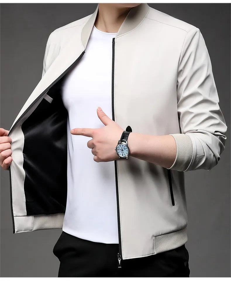 Men’s Baseball Uniform Style Jacket – Business Casual Bomber Blazer