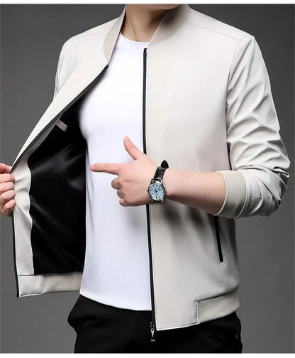 Men’s Baseball Uniform Style Jacket – Business Casual Bomber Blazer